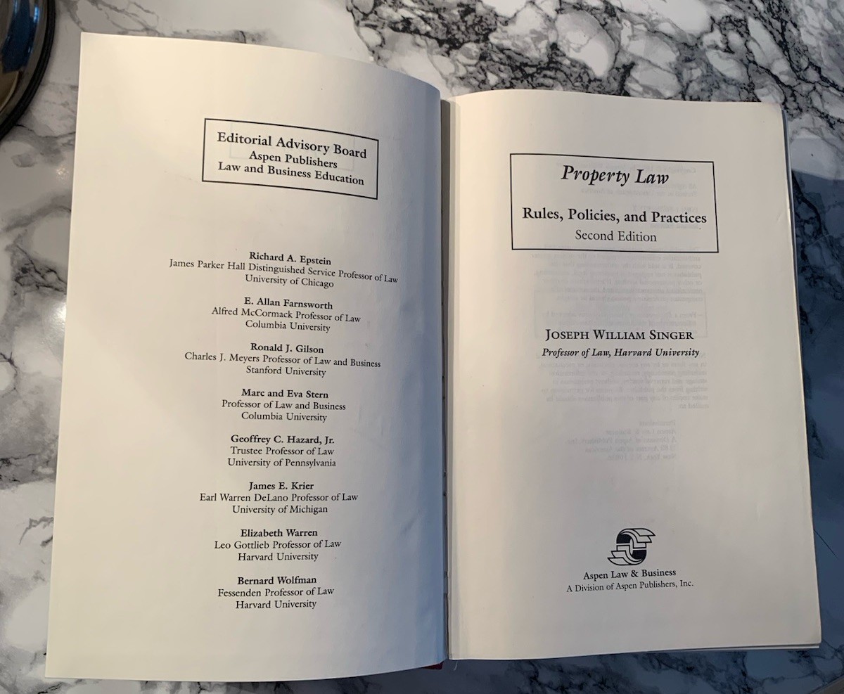 Property Law: Rules, Policies, and Practices Barnett-2nd Printing Aspen Casebook