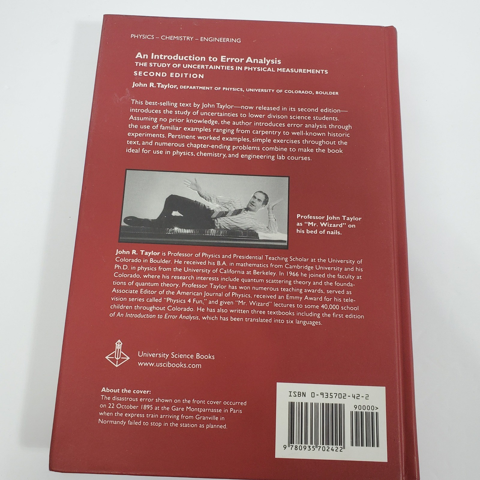 Introduction to Error Analysis Hardcover John R. Taylor Second Edition HC Book