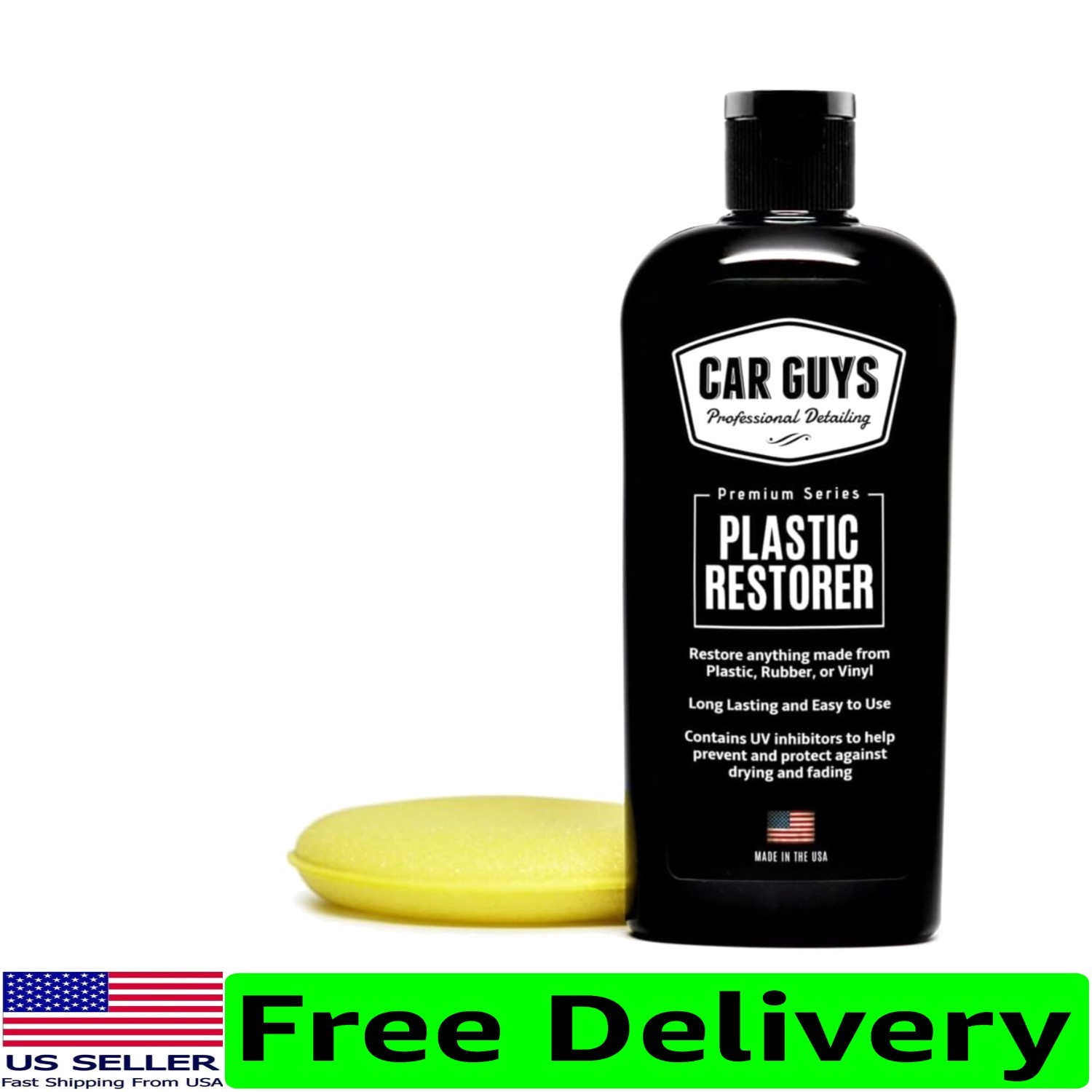 Water-Repellent Plastic Restorer – Dry Finish for Vinyl & Rubber Surfaces | 8 Oz
