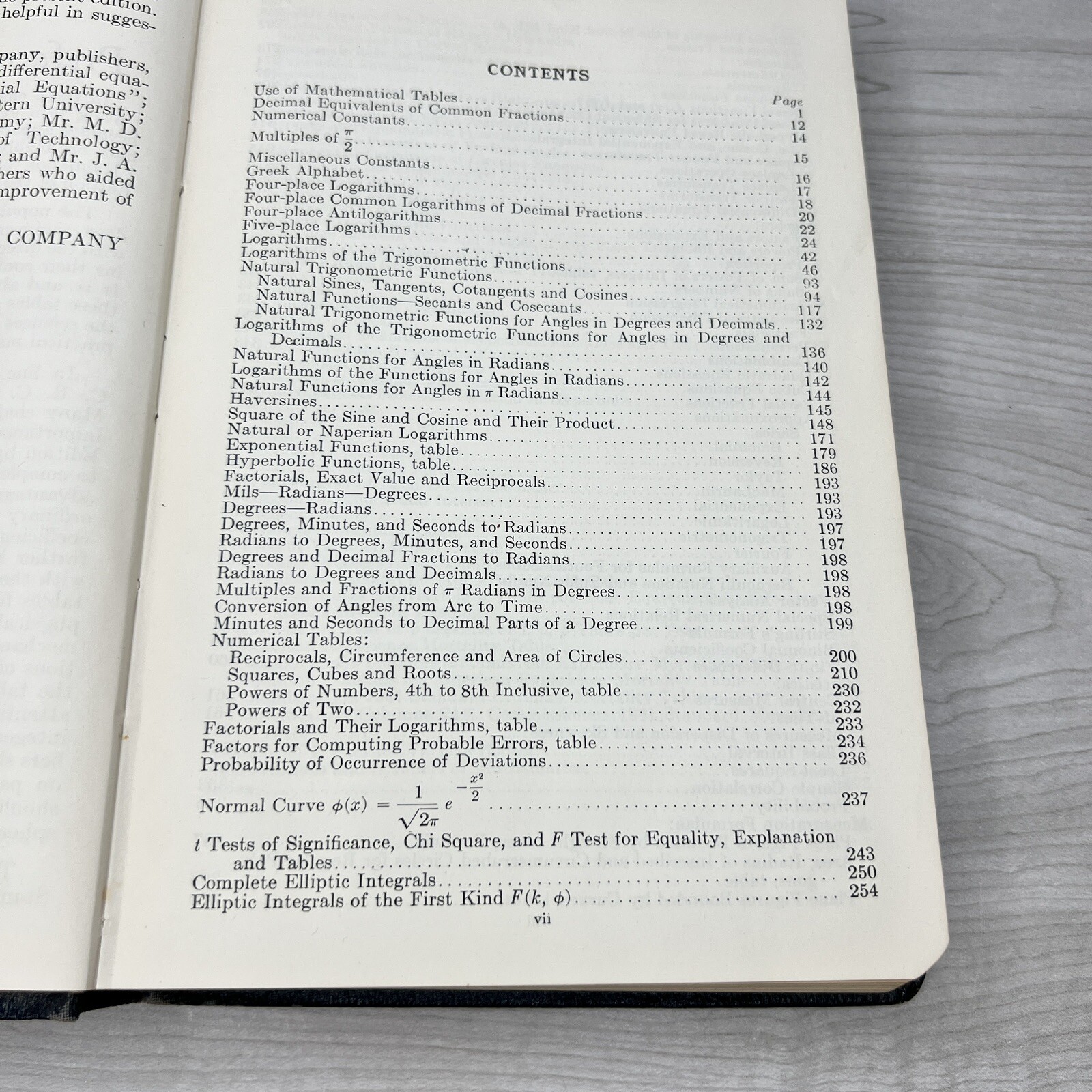 CRC Standard Mathematical Tables 11th Edition 1957 Vintage Hardcover Chem Math