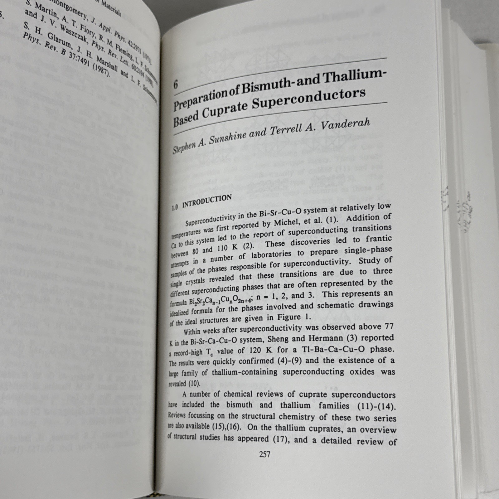 Chemistry of Superconductor Materials Vanderah Terrell A Noyes Publications 1992