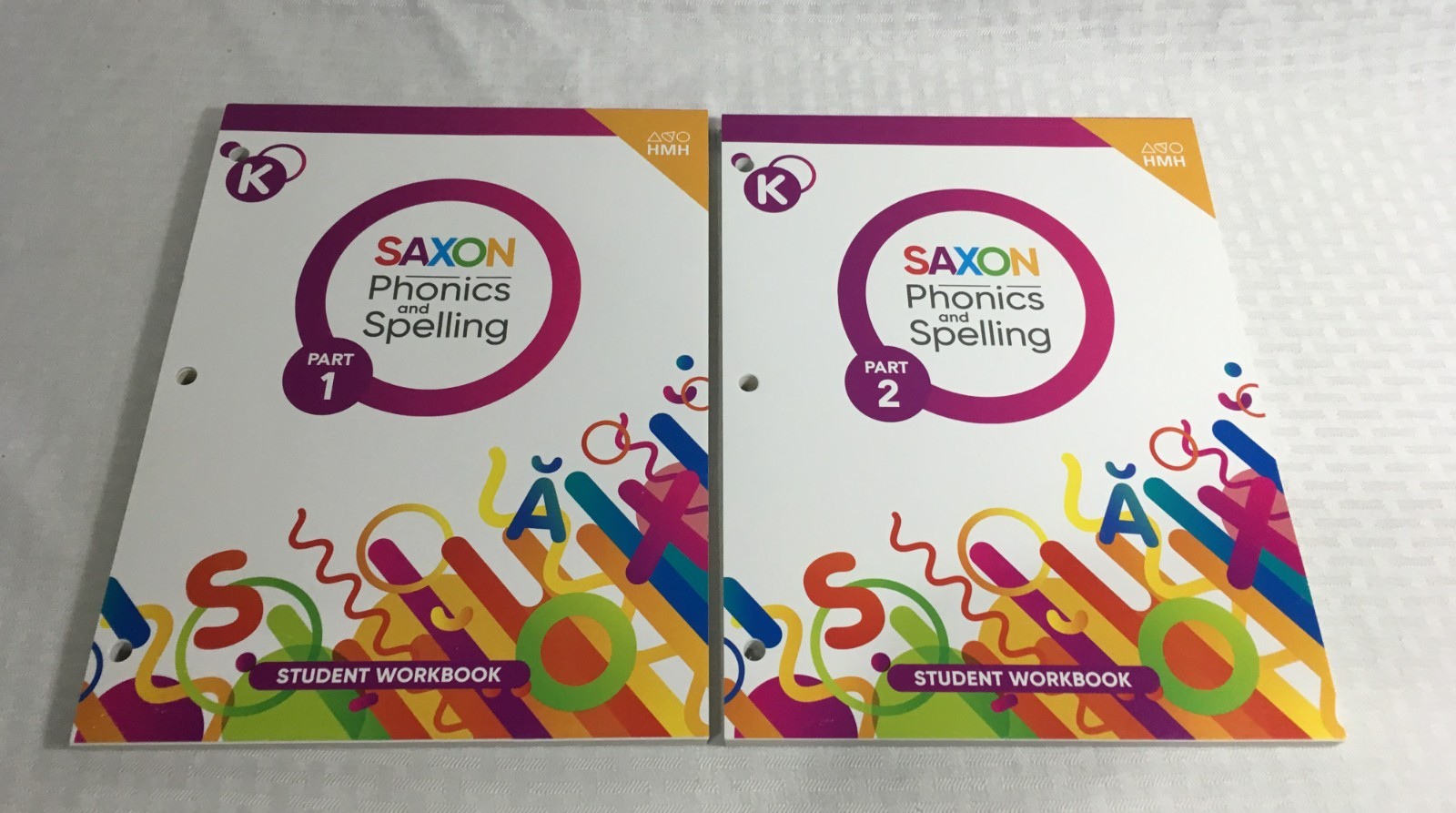 HMH SAXON PHONICS & SPELLING KINDERGARTEN STUDENT WORKBOOK / PART 1 & 2 / NEW