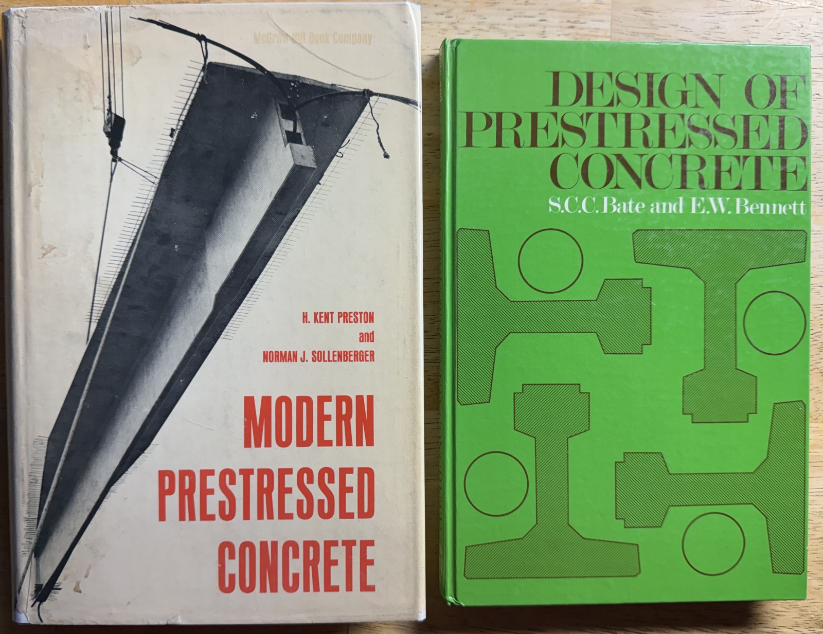 Modern Prestressed Concrete (1967) & Design of Prestressed Concrete (1976) 2 Bks