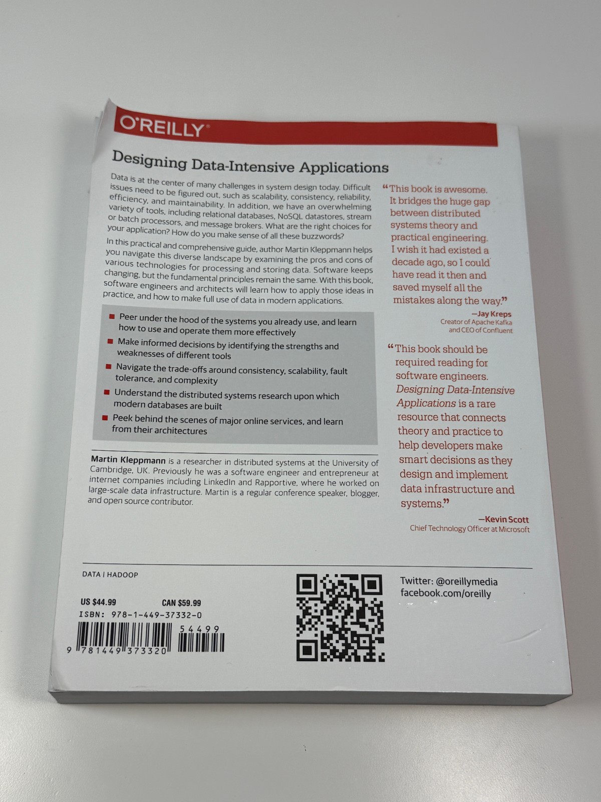 Designing Data-Intensive Applications : The Big Ideas Martin Kleppmann O’Reilly