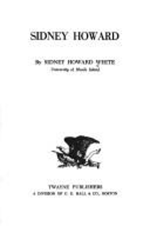 Sidney Howard Library Binding Sydney H. White