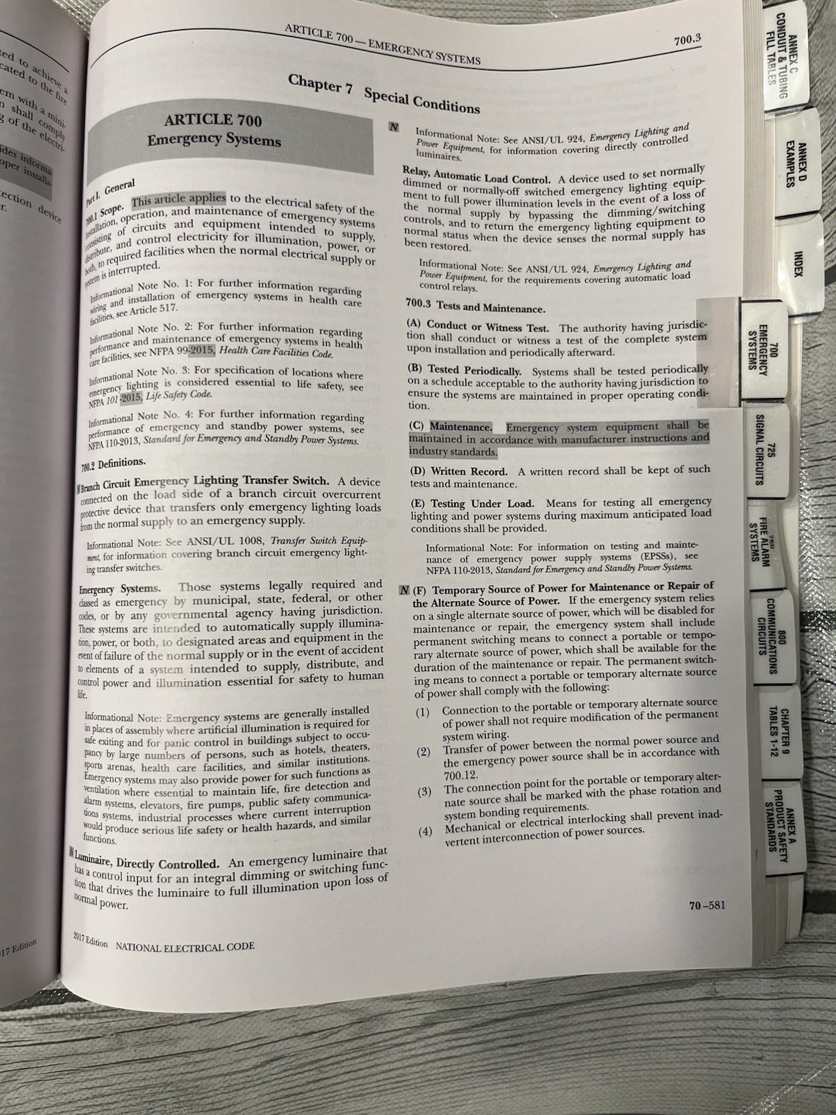NFPA 70 National Electrical Code 2017-9781455912773 With Reference Tabs