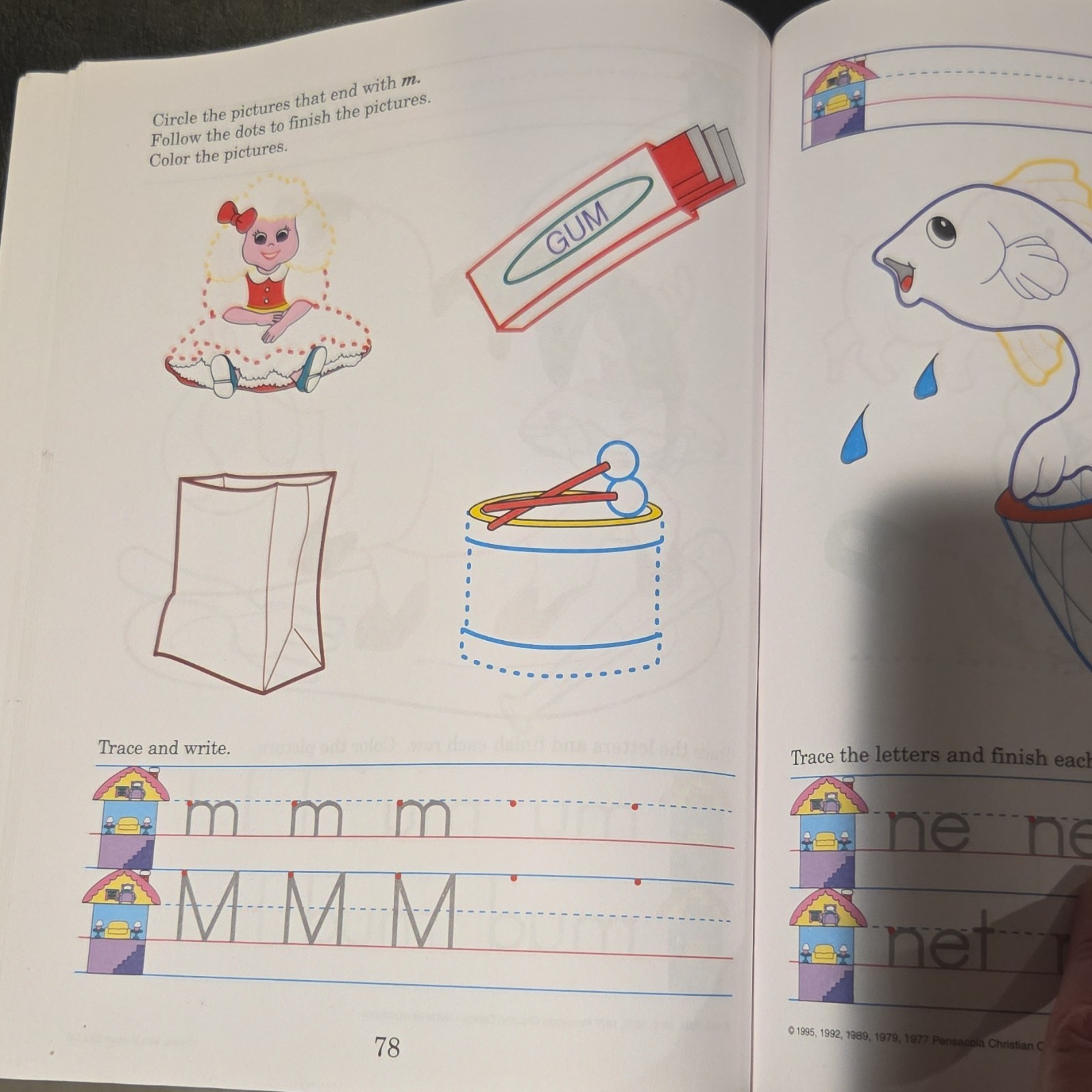 A Beka Book Manuscript Writing with Phonics K4 Kindergarten Illustrated