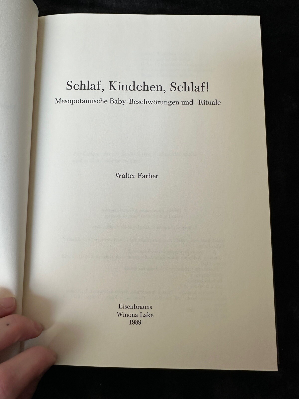 Schlaf, Kindchen, Schlaf! – Walter Farber 1989 HARDCOVER
