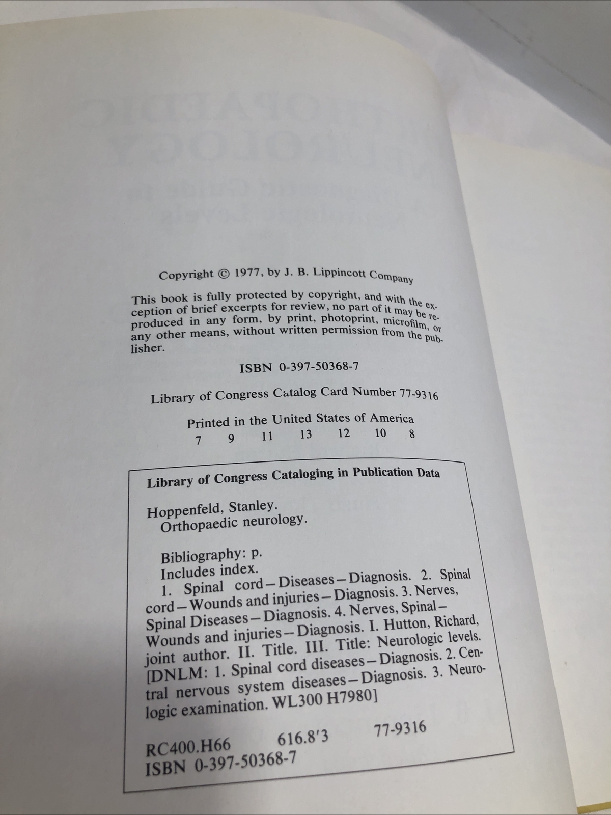 Orthopaedic Neurology : A Diagnostic Guide to Neurologic Levels by Stanley Hoppe