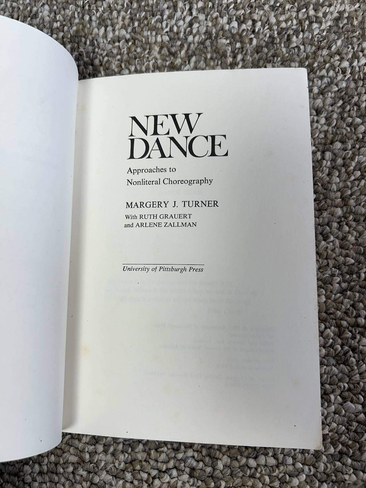 New Dance Margery J. Turner APPROACHES TO NONLITERAL CHOREOGRAPHY