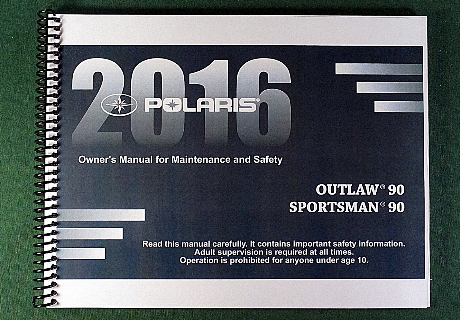 2016 Polaris Sportsman 90 ATV Owner’s Manual: 200 Pages & Protective Covers!