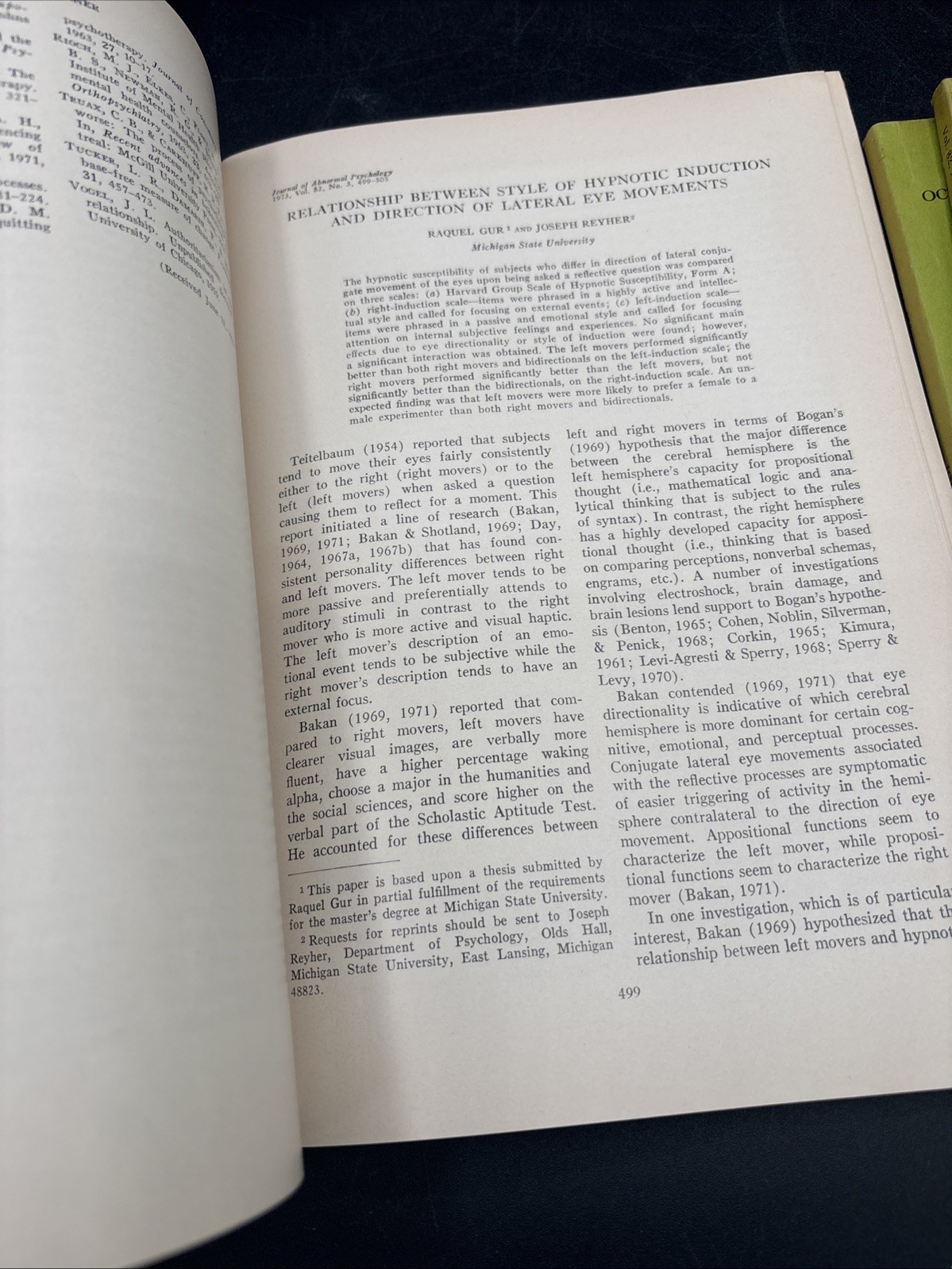 1973 Journal Of Abnormal Psychology Vol 82 1-2-3 APA Behavior Drug Treatment