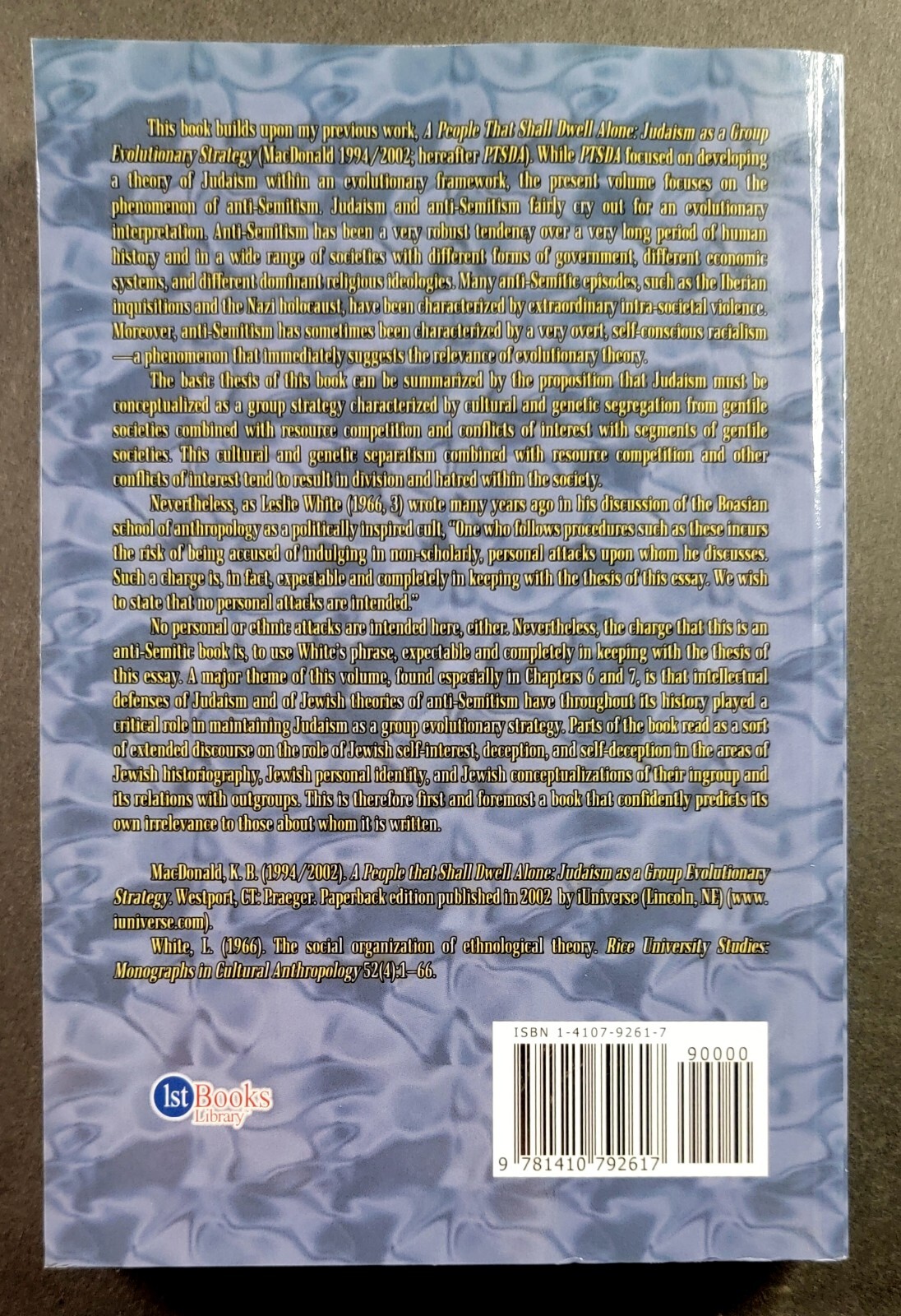 Separation And Its Discontents Toward an Evolutionary Theory of Anti-Semitism