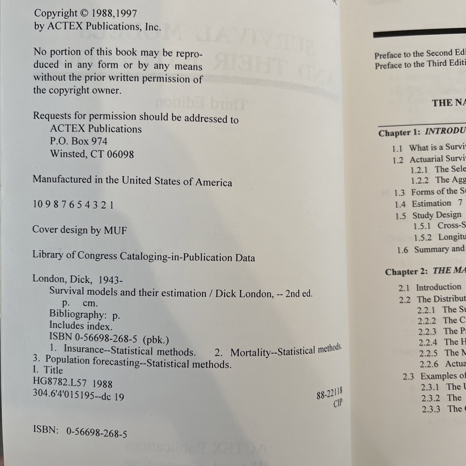 Survival Models and their Estimation, dick-london