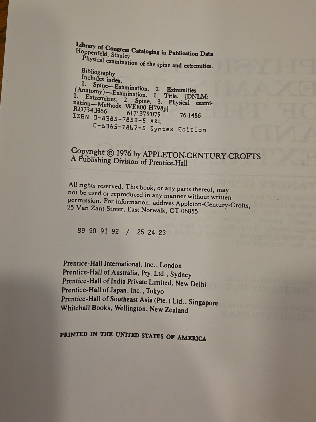Physical Examination of the Spine and Extremities – by Hoppenfeld