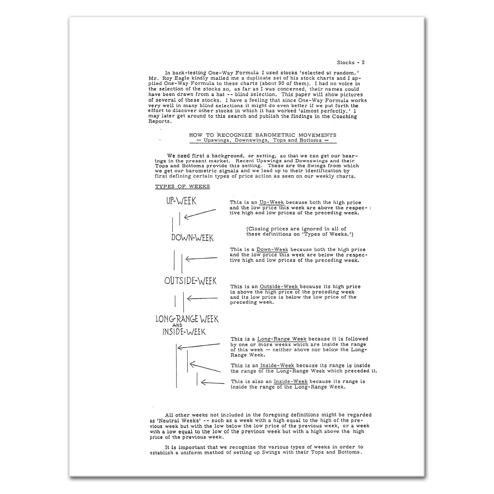 (1957) ONE-WAY FORMULA for Trading in Stocks and Commodities by William Dunnigan