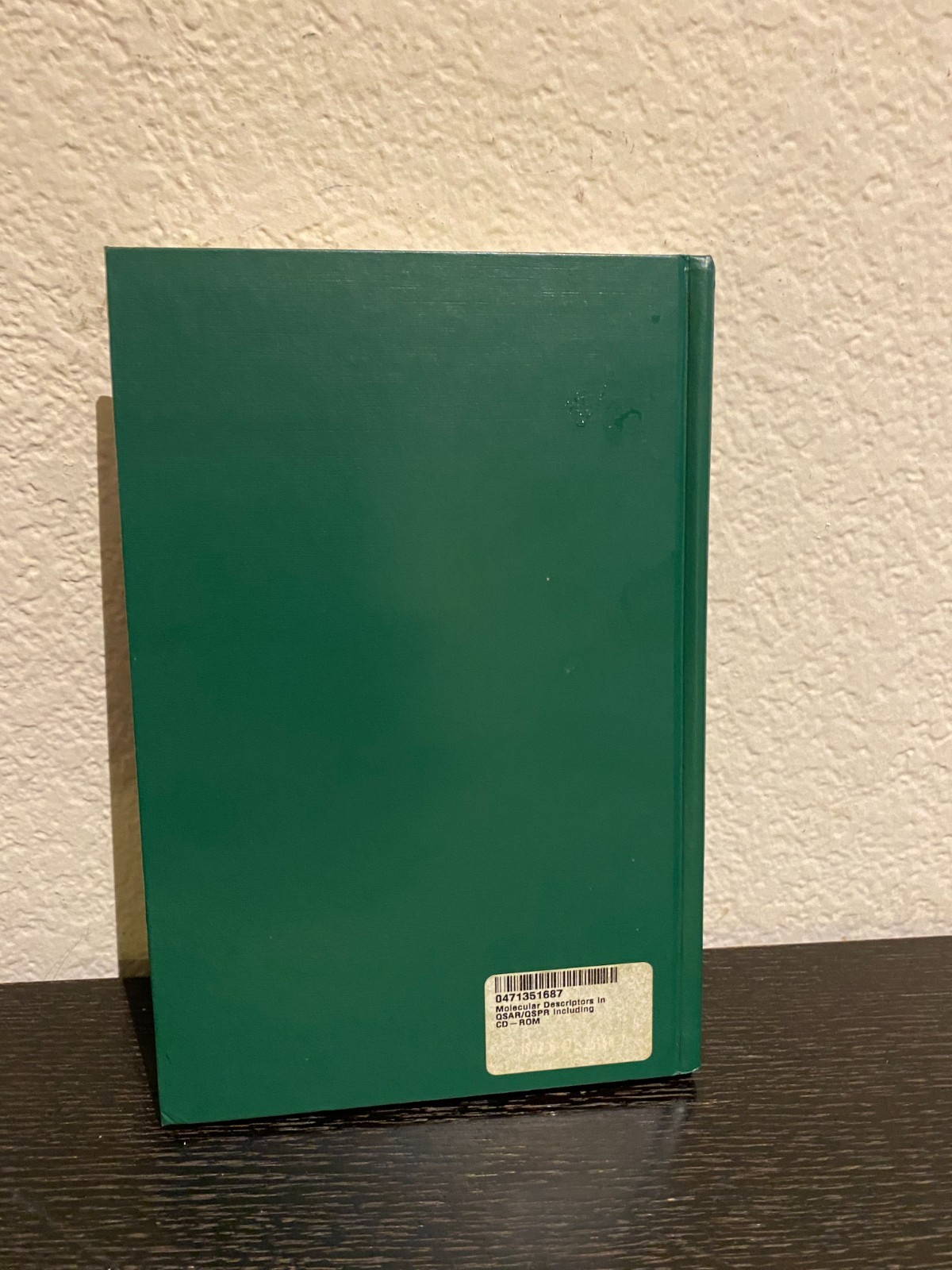 Molecular Descriptors in QSAR/QSPR Hardcover Karelson Mati BRAND NEW (No CD-ROM)