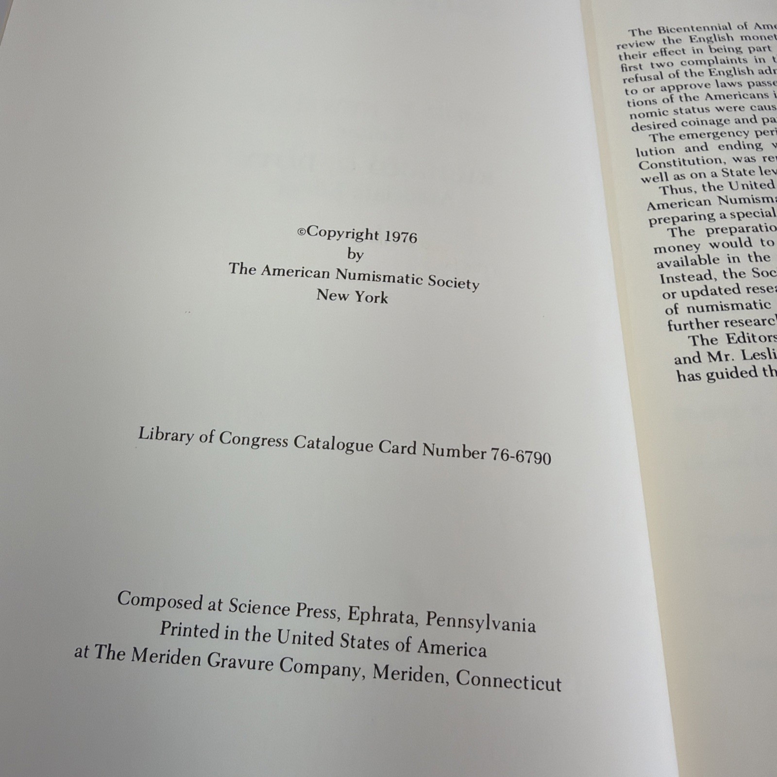 Studies on Money in Early America by Eric P. Newman & Richard G. Doty 1976 HC