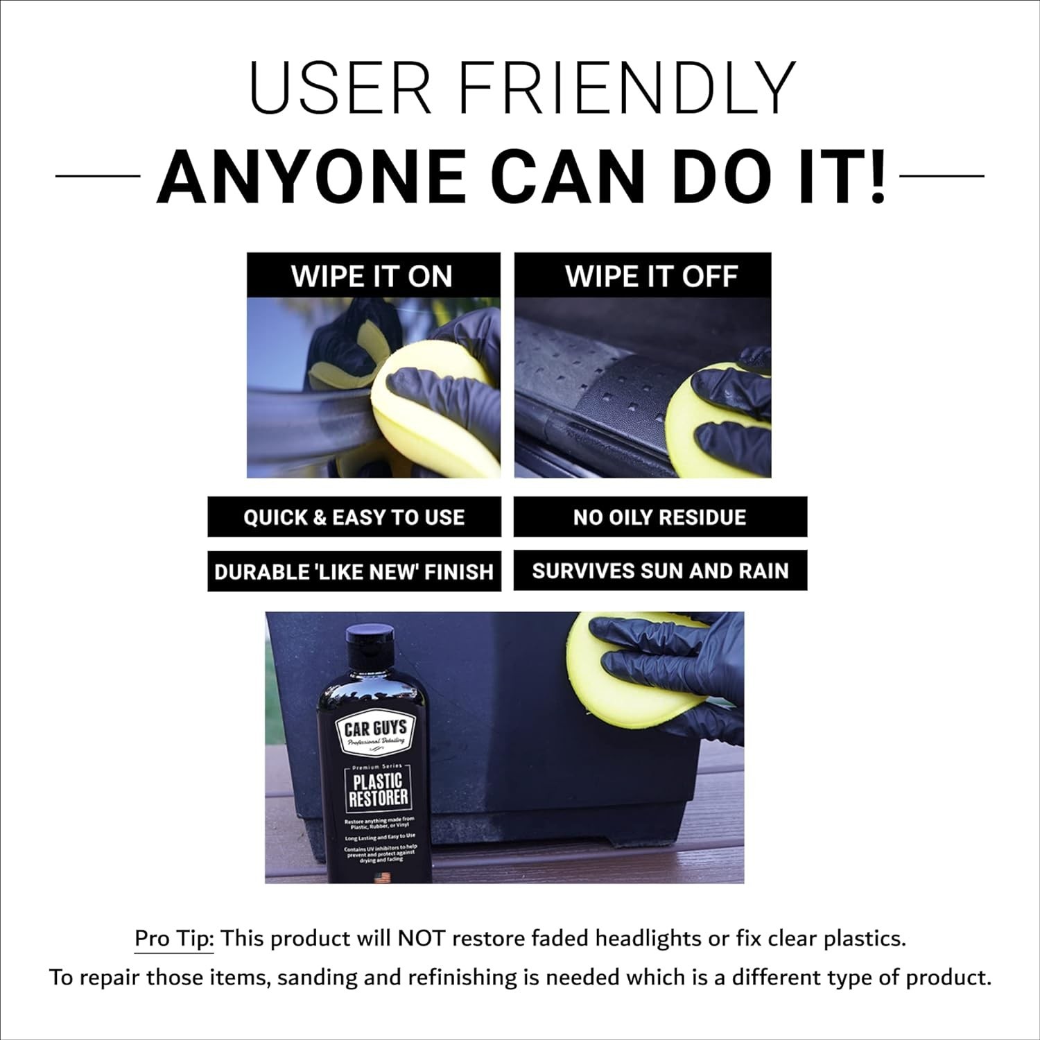 Rain-Resistant Plastic Restorer & Trim Finisher – Safe 8 Oz Auto Detailing Kit