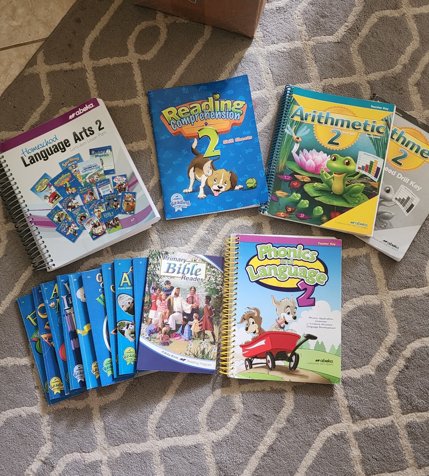 Abeka Grade 2 Textbooks Set Reading, Language Arts, Arithmetic, Bible
