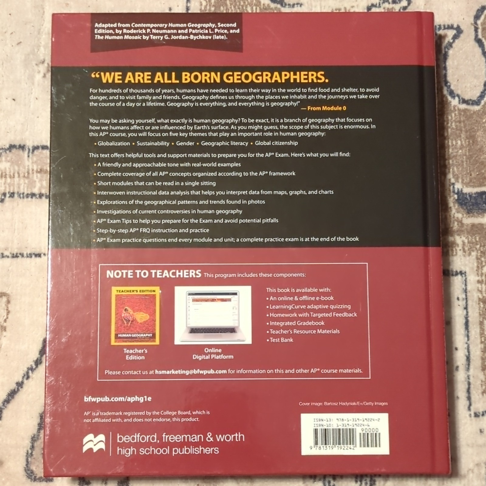 Bedford Freeman & Worth Human Geography for the AP Course HC Hildebrandt 2016
