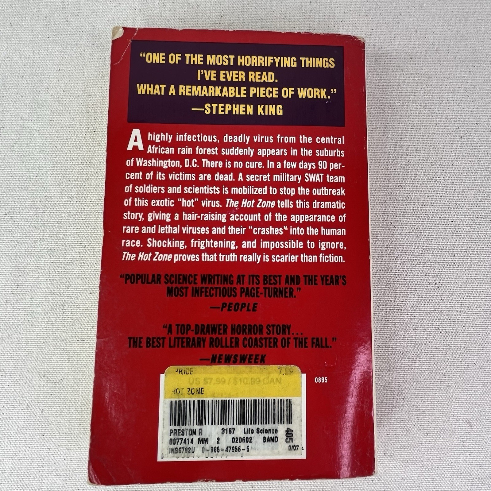 Hot Zone : The by Richard Preston