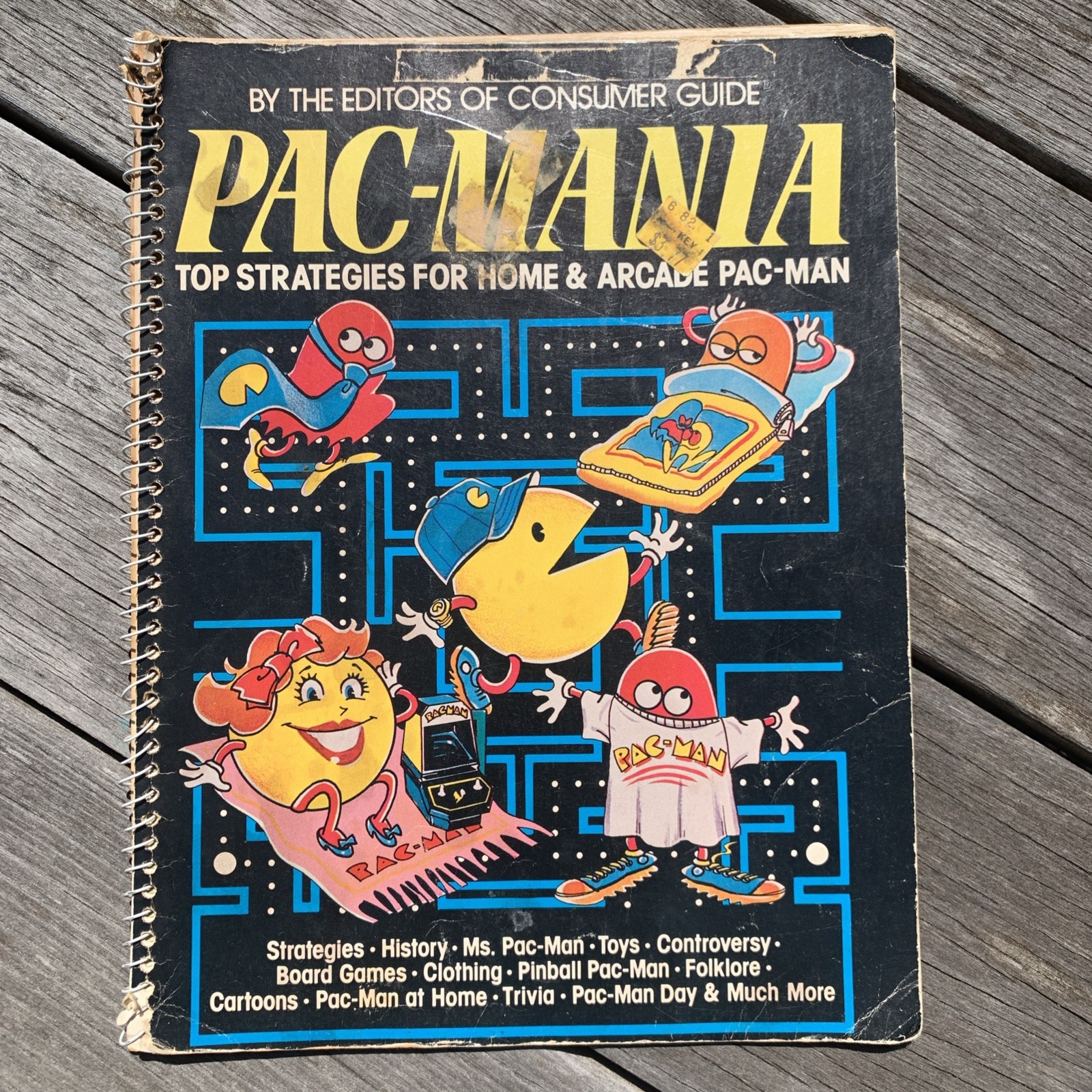 Pac-Mania 1982 Consumer Guide Spiral Book Vintage Arcade Pac-Man Strategies