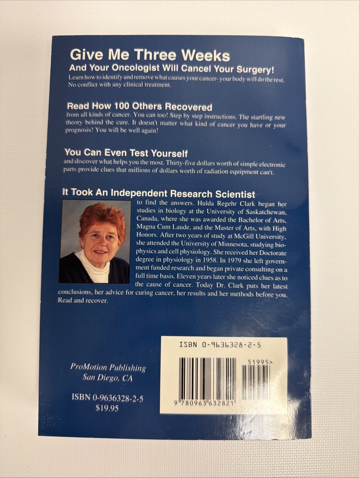 The Cure for All Cancers by Hulda Regahr Clark PhD 1993 Paperback