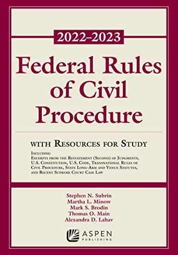 Federal Rules of Civil Procedure: – Paperback, by Subrin Stephen N.; – Very Good