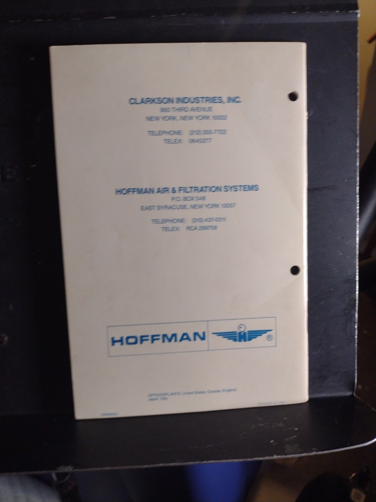 Handy Engineering Data Handbook Hoffman Air /Gas Softcover 49 Pages Very Good